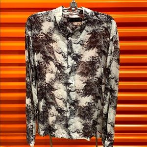 COPY - All saints men’s long sleeve silky button …